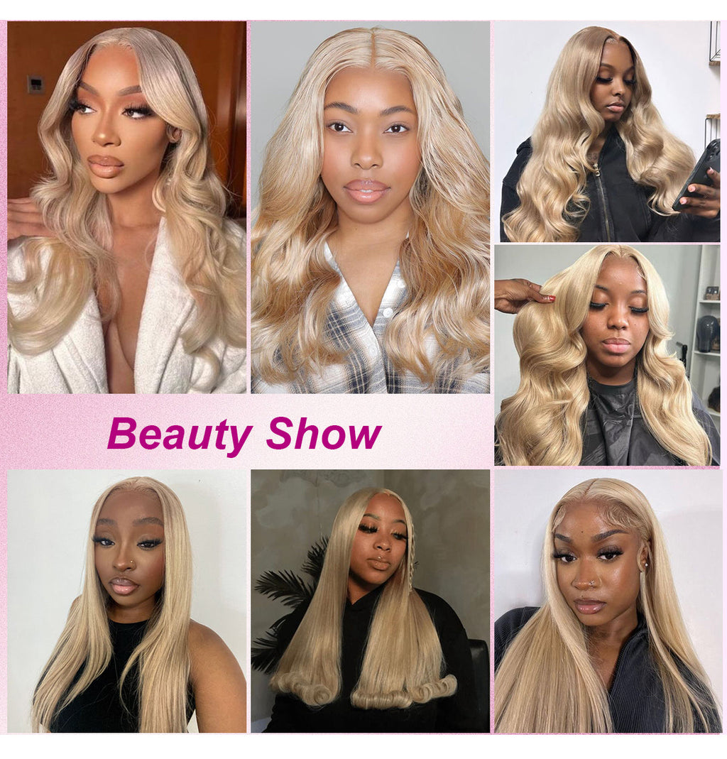 200% Density 13x6 HD Transparent Lace Front Wigs Straight Human Hair Wigs Wear and Go 613 Blond Lace Frontal Wig Human Hair