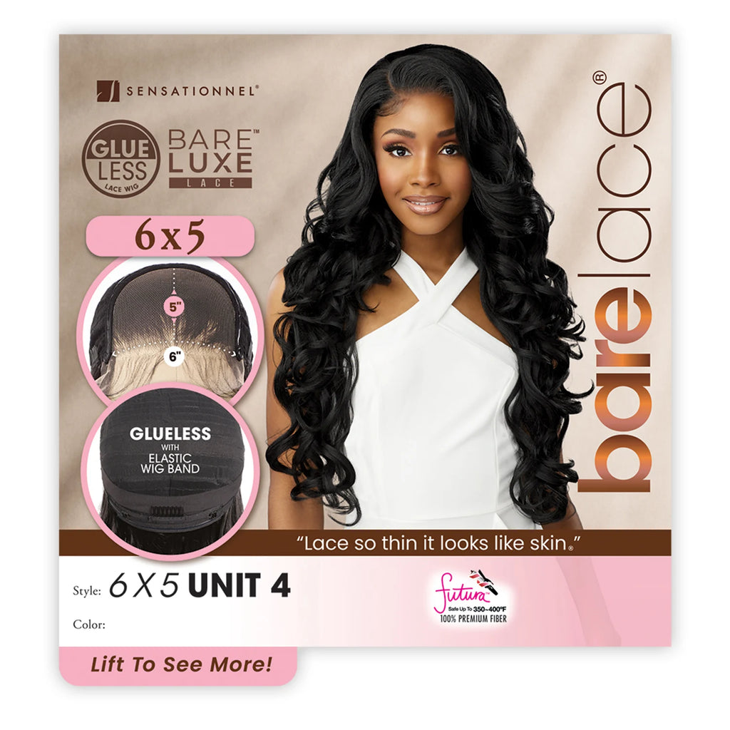 Sensationnel HD Lace Front Synthetic Wig BareLace Glueless 6X5 Closure Wig Unit 4