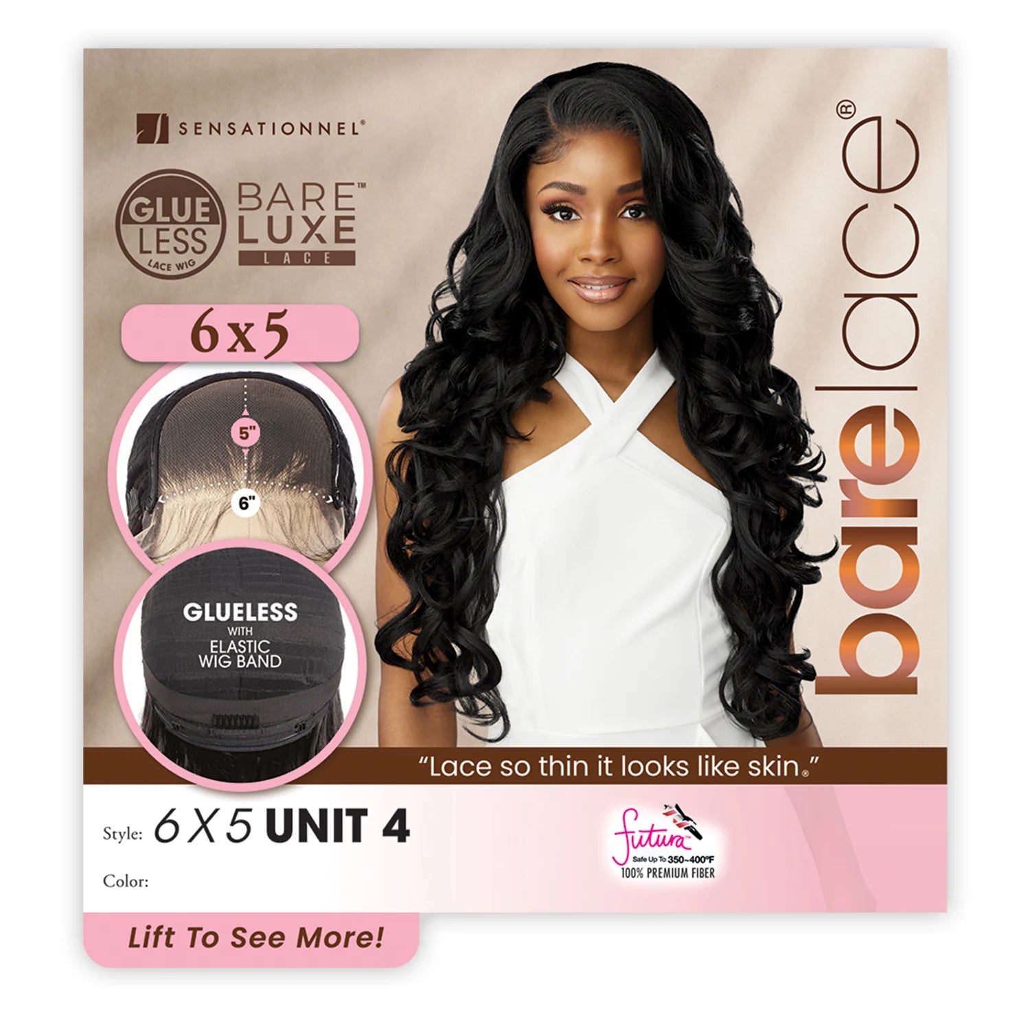 Sensationnel HD Lace Front Synthetic Wig BareLace Glueless 6X5 Closure Wig Unit 4