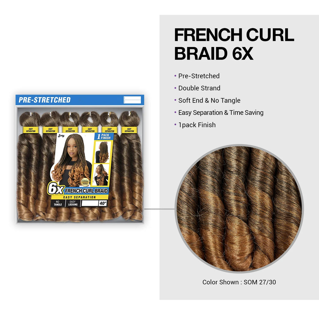 Royal Zury Synthetic Crochet Braids Hand Made French Curl Braid 6X