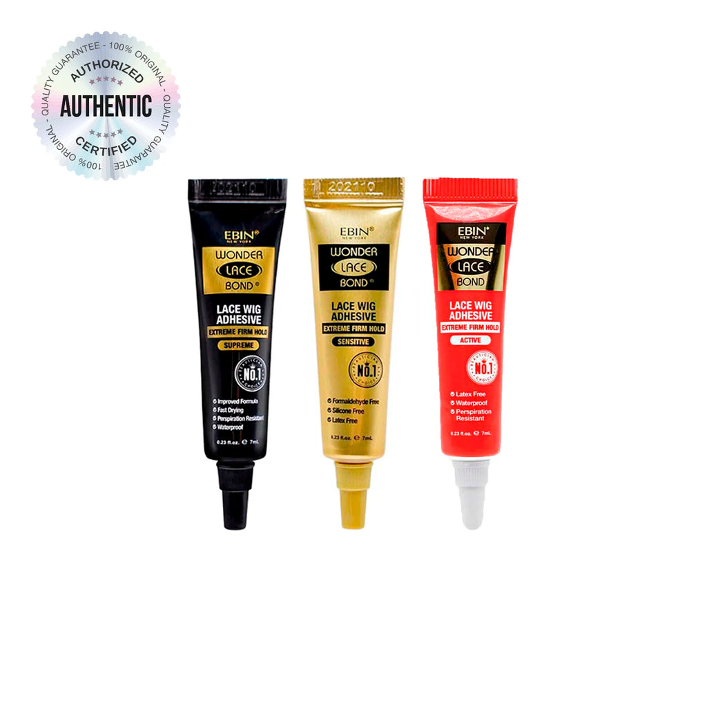 Ebin New York Wonder Lace Bond Tube 0.23oz/ 7ml - Strong Hold, Compact Size, Perfect for Travel & Quick Touch-Ups