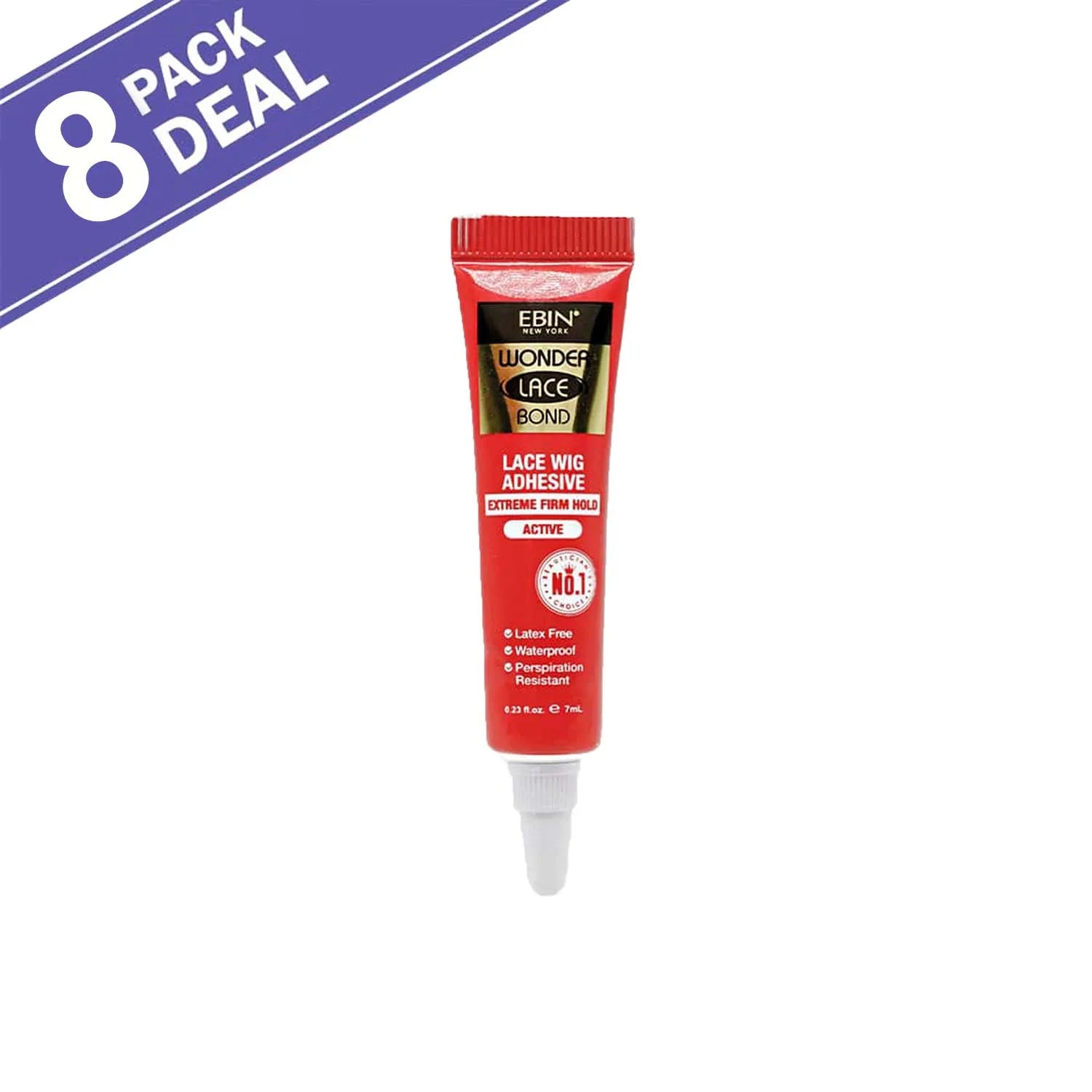 Ebin New York Wonder Lace Bond Tube 0.23oz/ 7ml - Strong Hold, Compact Size, Perfect for Travel & Quick Touch-Ups