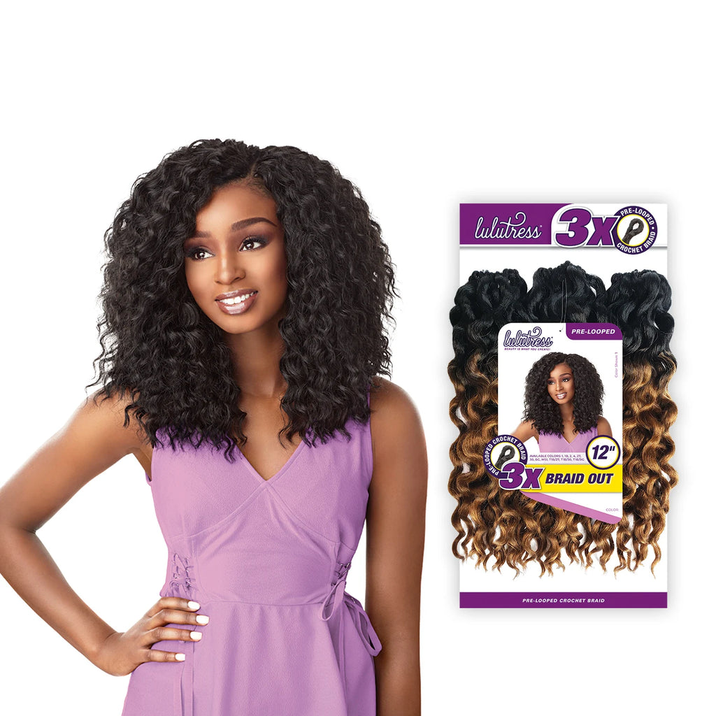 Sensationnel Synthetic Crochet Braids Lulutress Pre-Looped 3X Braid Out 12"