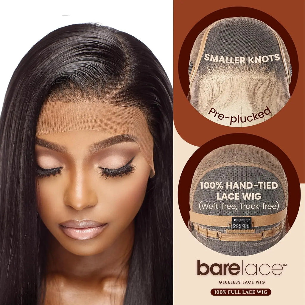Sensationnel Human Hair Blend Lace Front Synthetic Wig BareLace Glueless Full Lace Unit 5