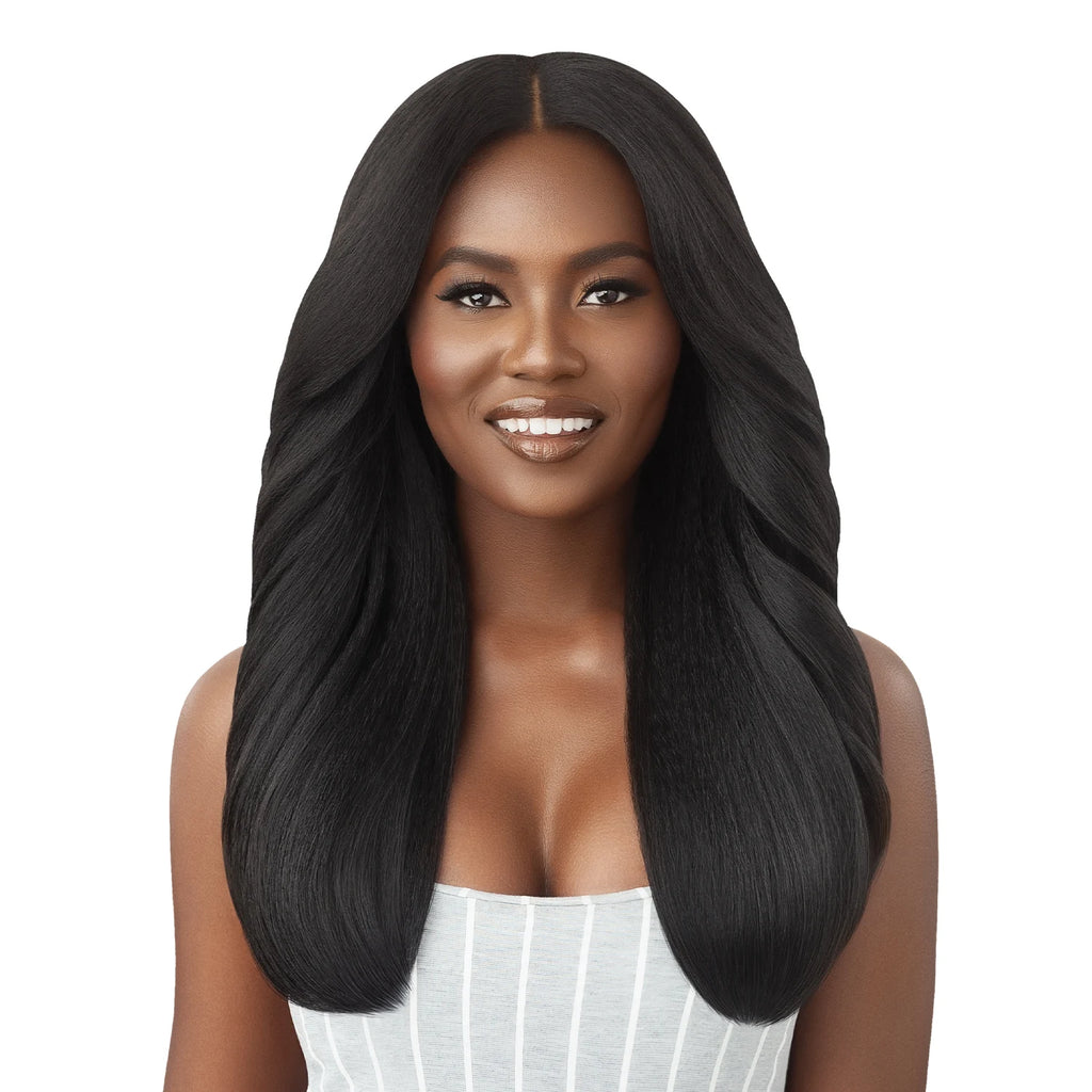 Outre Big Beautiful Hair Human Hair Premium Blend Synthetic Leave Out Wig Dominican Blowout 22"