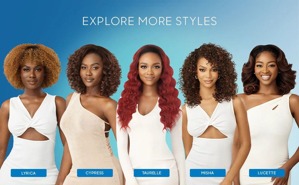 OUTRE Quick Weave Synthetic Hair Half Wig Ashani - Added Curl Style, Effortless & Natural Look