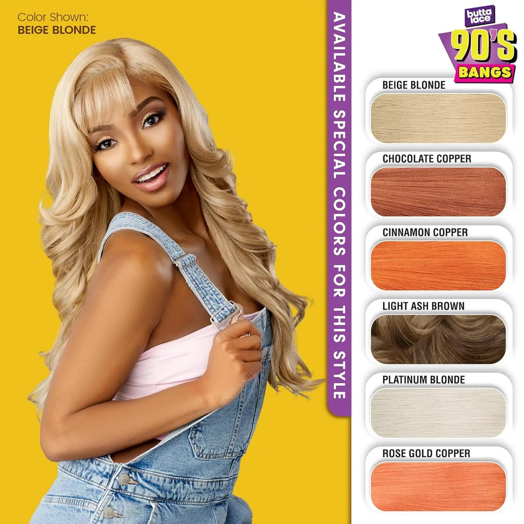 Sensationnel Glueless Butta Lace HD Lace Front Wig 90's Bangs Unit 902 - Trendy Bangs, Natural Look, Easy to Wear