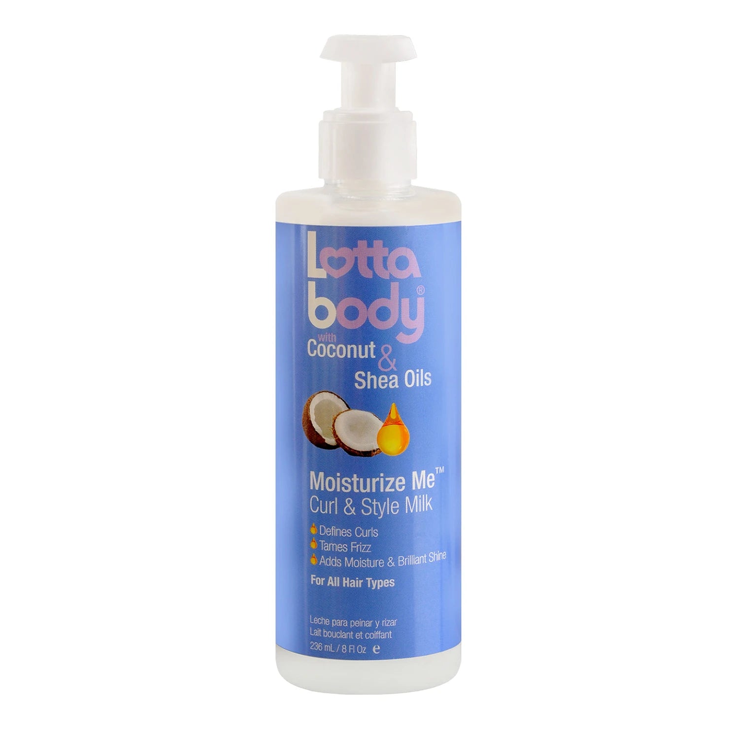 Lottabody Moisturize Me Curl & Style Milk 8oz - Hydrates and Defines Curls, Adds Shine, Softens Hair, Perfect for Styling