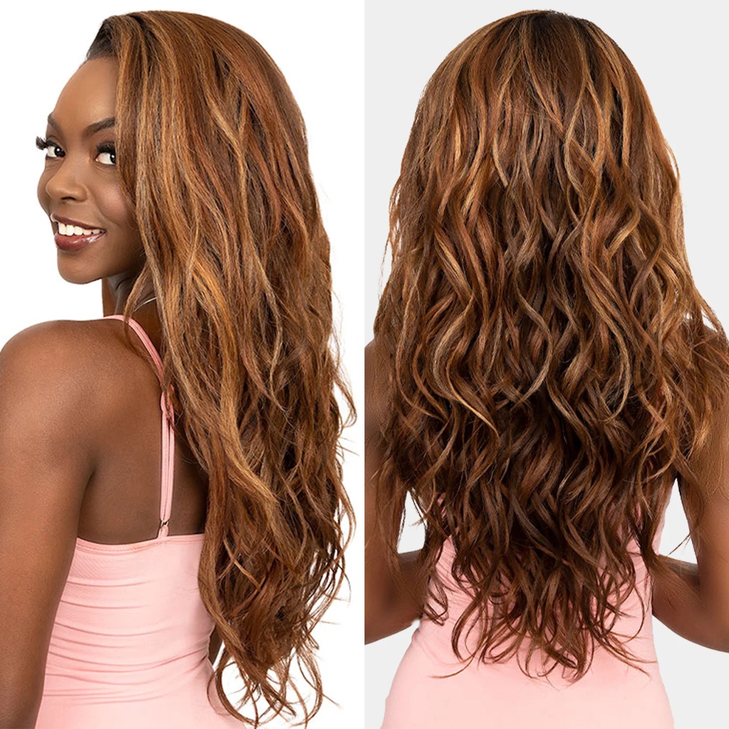 Janet Collection Human Hair Blend HD Lace Front Synthetic Wig 360 Glueless Melt Hand-Tied 13X6 Frontal Part Kota