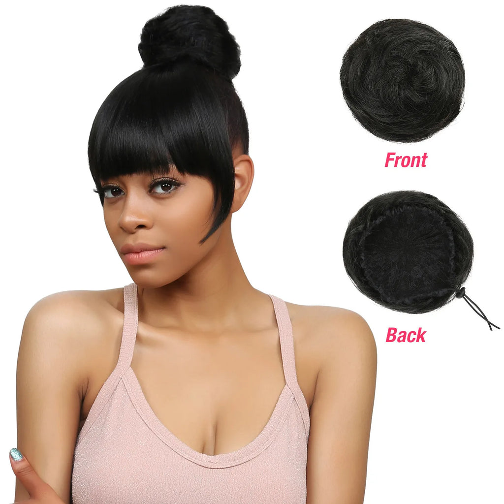 Instant Glitz Sweet Rolls Fringe Synthetic Bang & Bun (Coffee Roll M) 2pcs