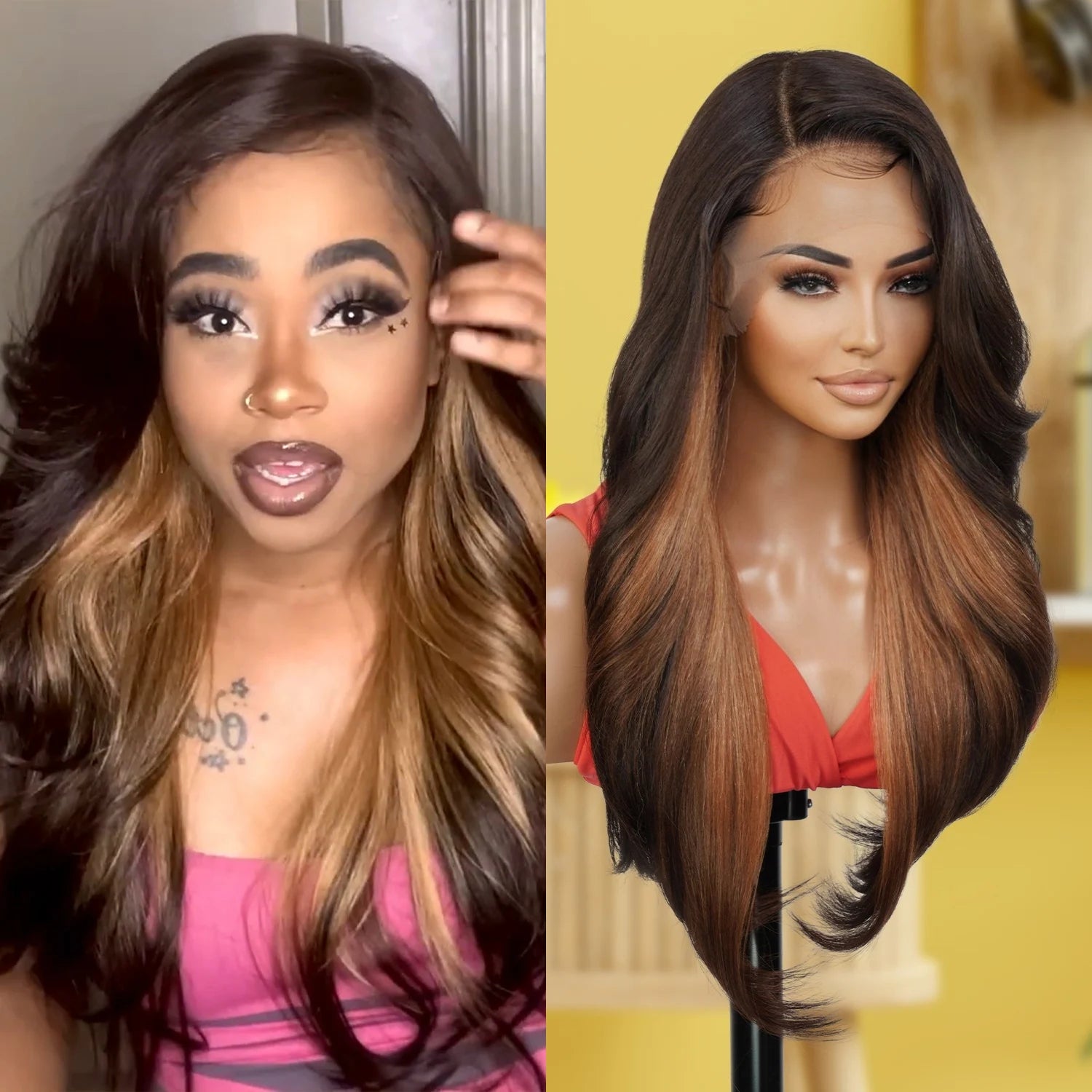 The Stylist Human Hair Blend Pre Plucked 13x6 Invisible HD Lace Frontal Wig Tastee [Neutral HD Lace]