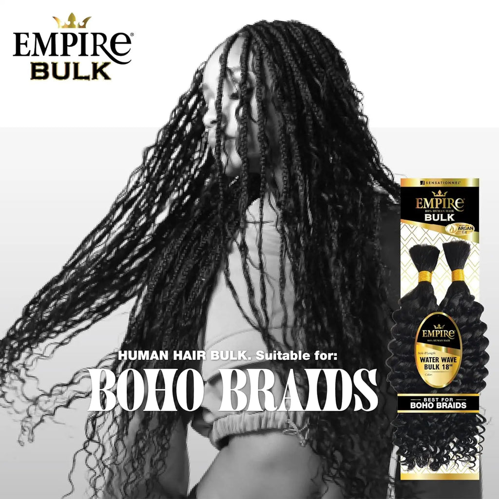 Sensationnel Human Hair Braids Empire Water Wave Bulk 14"