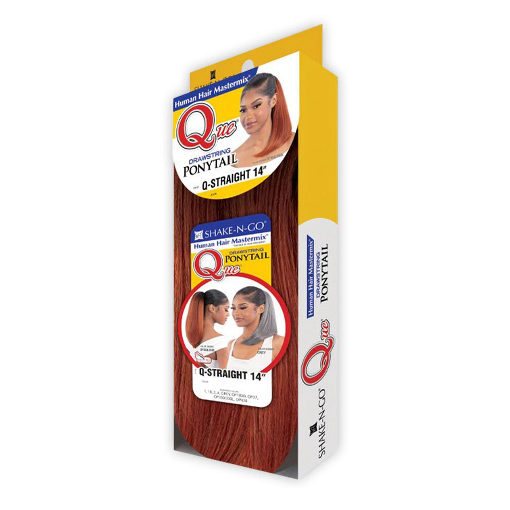 Milky Way Que Human Hair Blend Drawstring Ponytail Q-Straight 14"