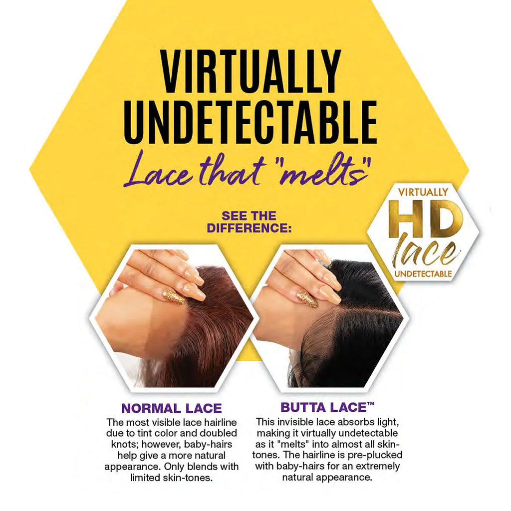 Sensationnel Butta Lace Human Hair Blend HD Lace Front Wig Bohemian 28" - Long, Soft & Natural Look, Easy Styling