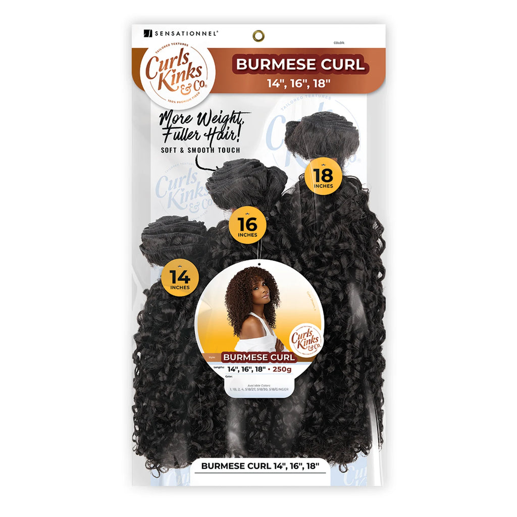 Sensationnel Synthetic Weave Curls Kinks N Co Bundles 3X Multi Pack Burmese Curl [14"16"18"]