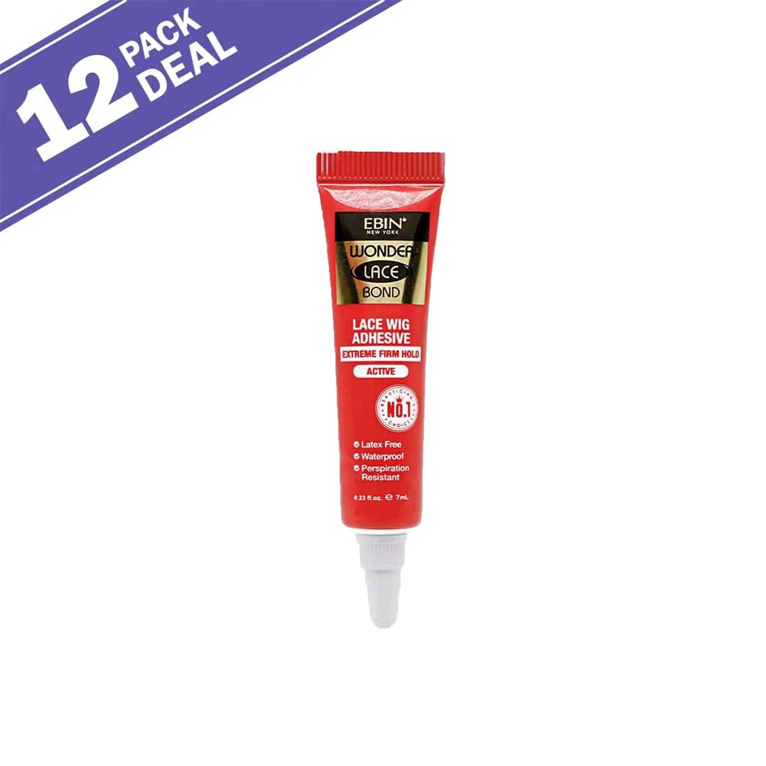 Ebin New York Wonder Lace Bond Tube 0.23oz/ 7ml - Strong Hold, Compact Size, Perfect for Travel & Quick Touch-Ups