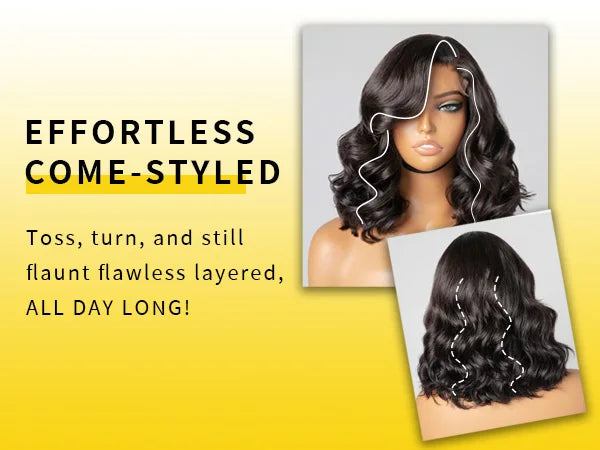 Natural Black Glueless Wigs Loose Wave Bob Wigs Wig 5x5 HD Closure Lace Wig Human Hair Glueless Wigs Pre Plucked Pre Cut Wig