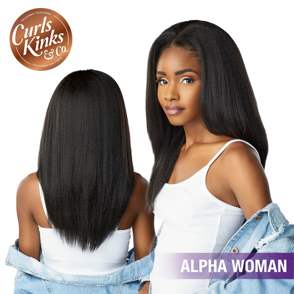 Sensationnel Instant Weave Curls Kinks N Co Half Wig Alpha Woman - Natural Curls, Effortless Style, Versatile Look