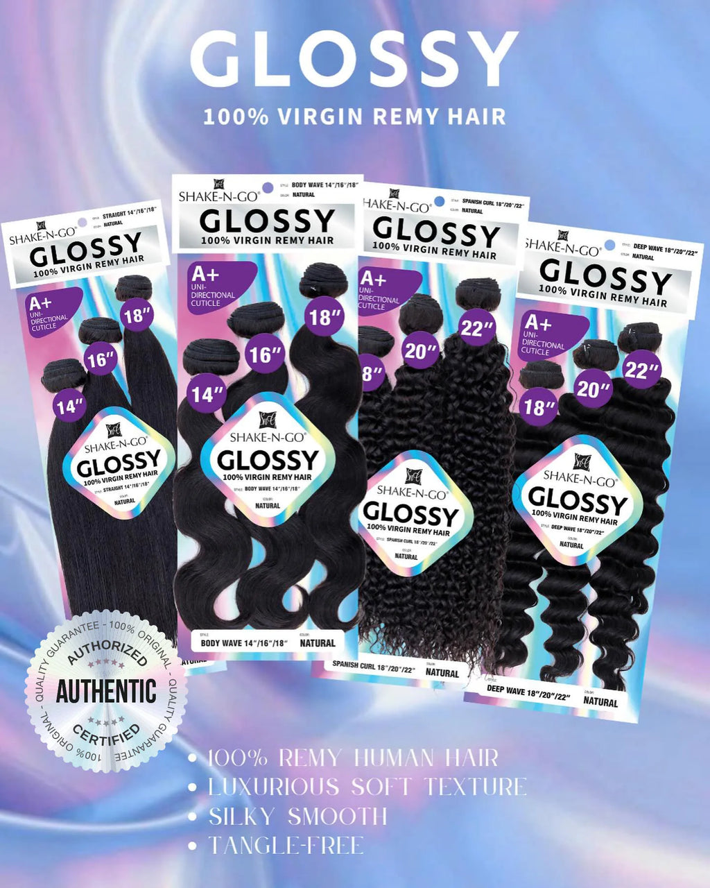 Shake-N-Go Glossy Virgin Remy Hair Weave 3 Bundles Spanish Curl – Soft, Shiny, Natural Look, Full Volume, Easy Styling