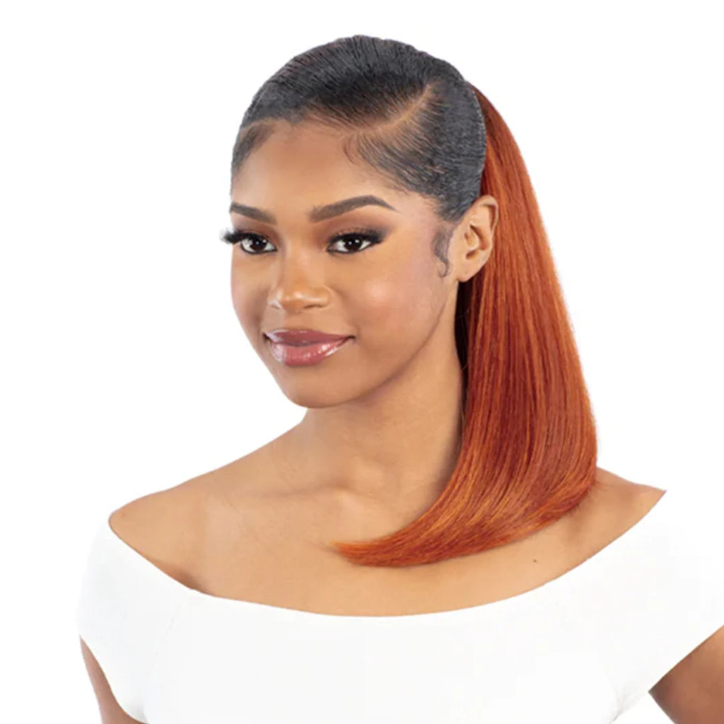 Milky Way Que Human Hair Blend Drawstring Ponytail Q-Straight 14"