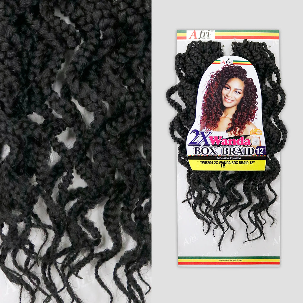 Mane Concept Synthetic Hair Crochet Braids 2X Wanda Box Braid 12"