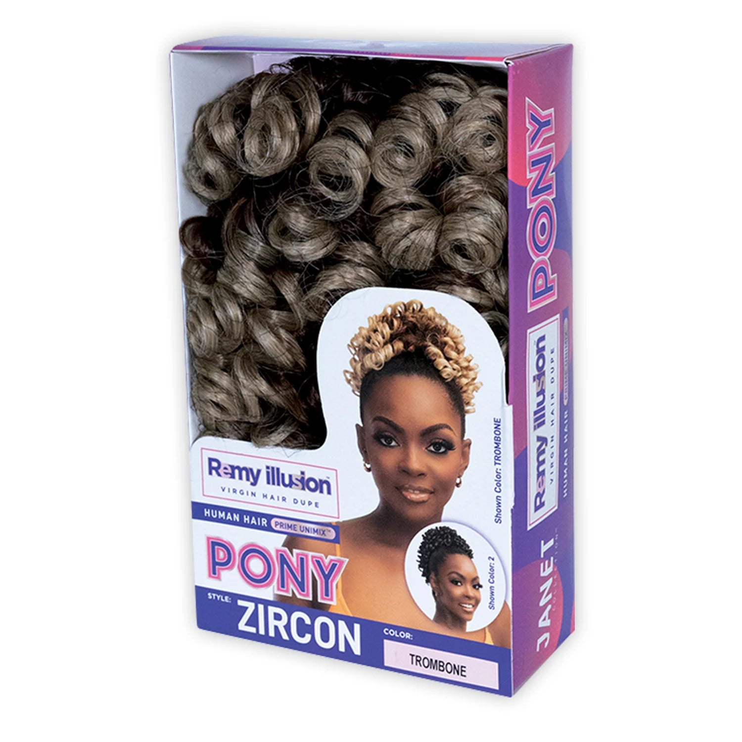 Janet Collection Human Hair Prime Unimix Synthetic Ponytail Remy Illusion Pony Zircon