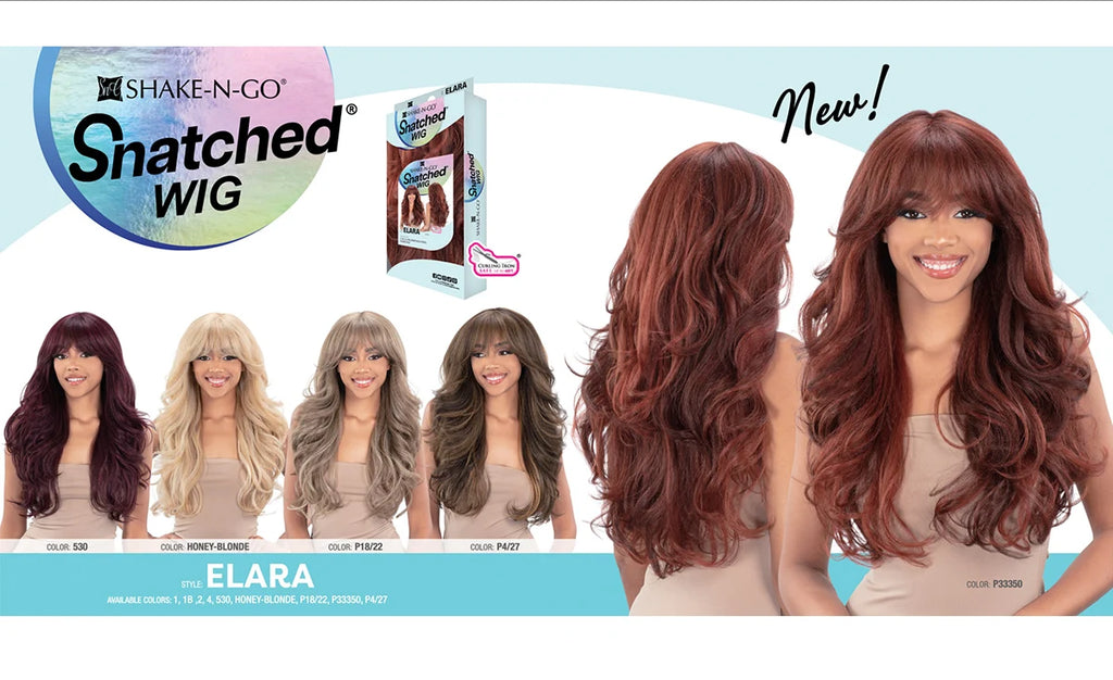 Shake-N-Go Snatched Synthetic Wig Elara - Textured hair, Bang wig, Long Curly Hair, Blow out style