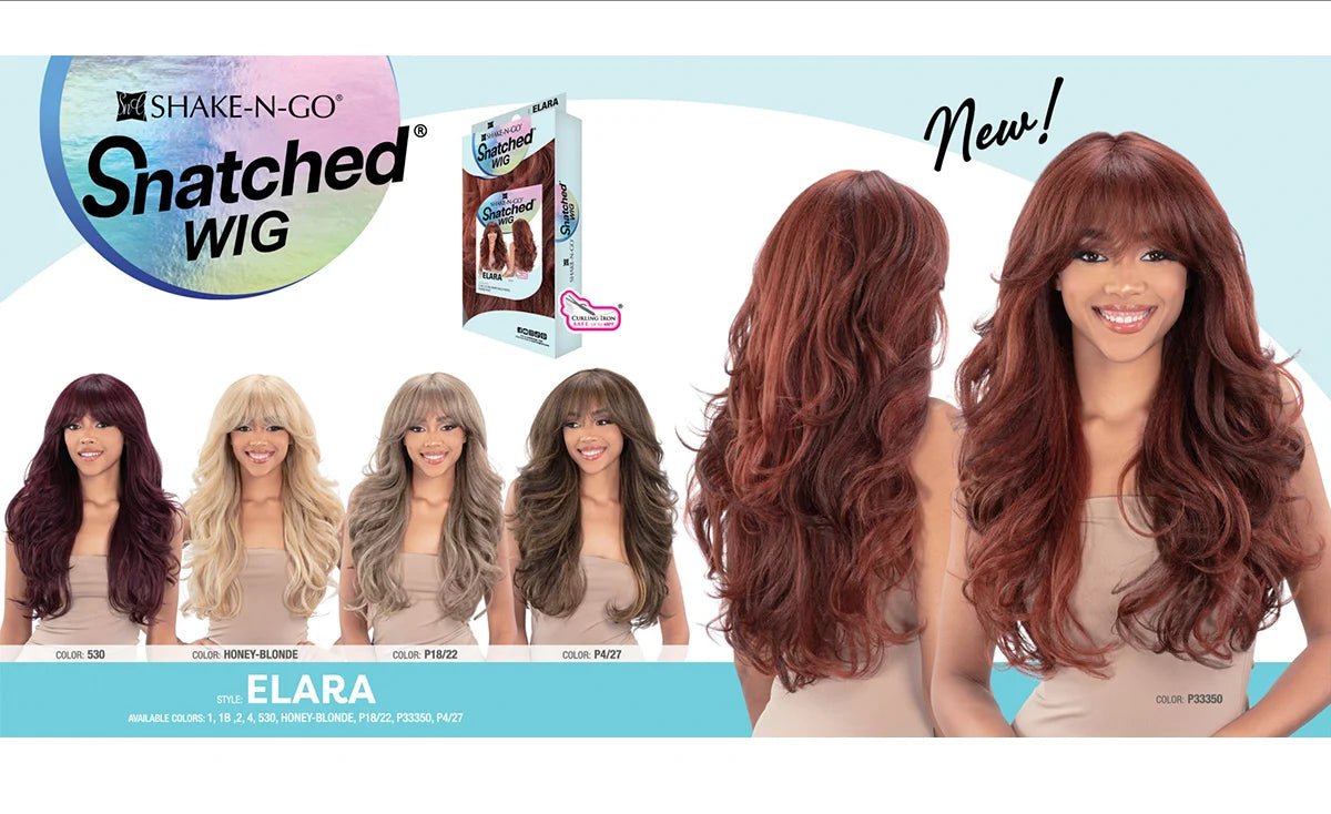 Shake-N-Go Snatched Synthetic Wig Elara - Textured hair, Bang wig, Long Curly Hair, Blow out style