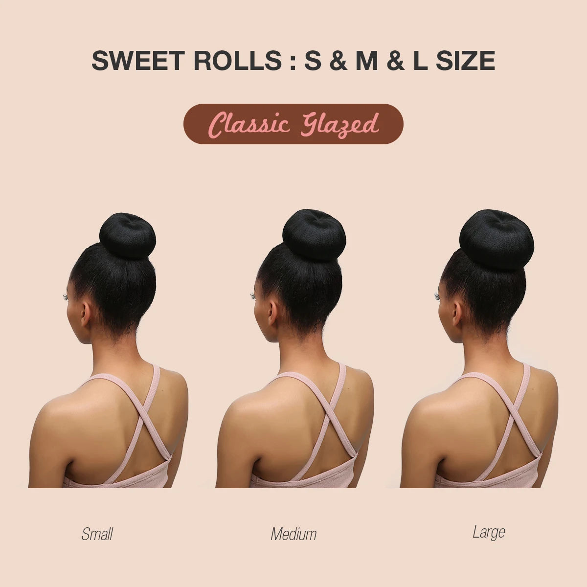 Instant Glitz Synthetic Hair Bun Sweet Rolls Classic Glazed (S)