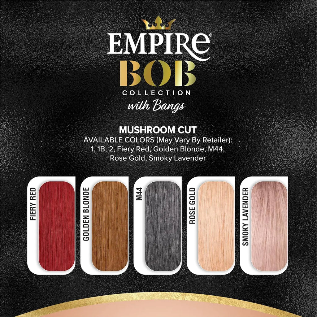 Sensationnel Human Hair Wig Empire Bob Collection with Bangs Mushroom Cut