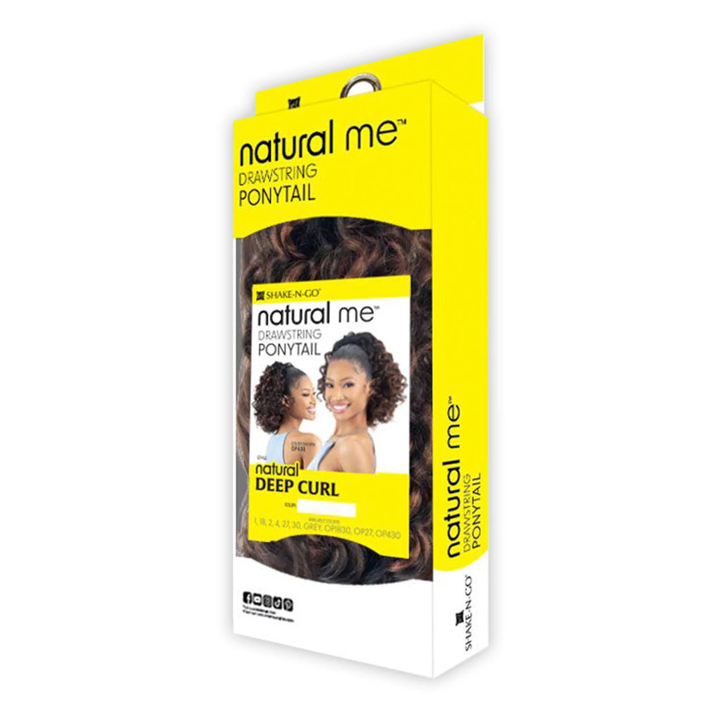 Shake-N-Go Synthetic Drawstring Ponytail Natural Me Natural Deep Curl