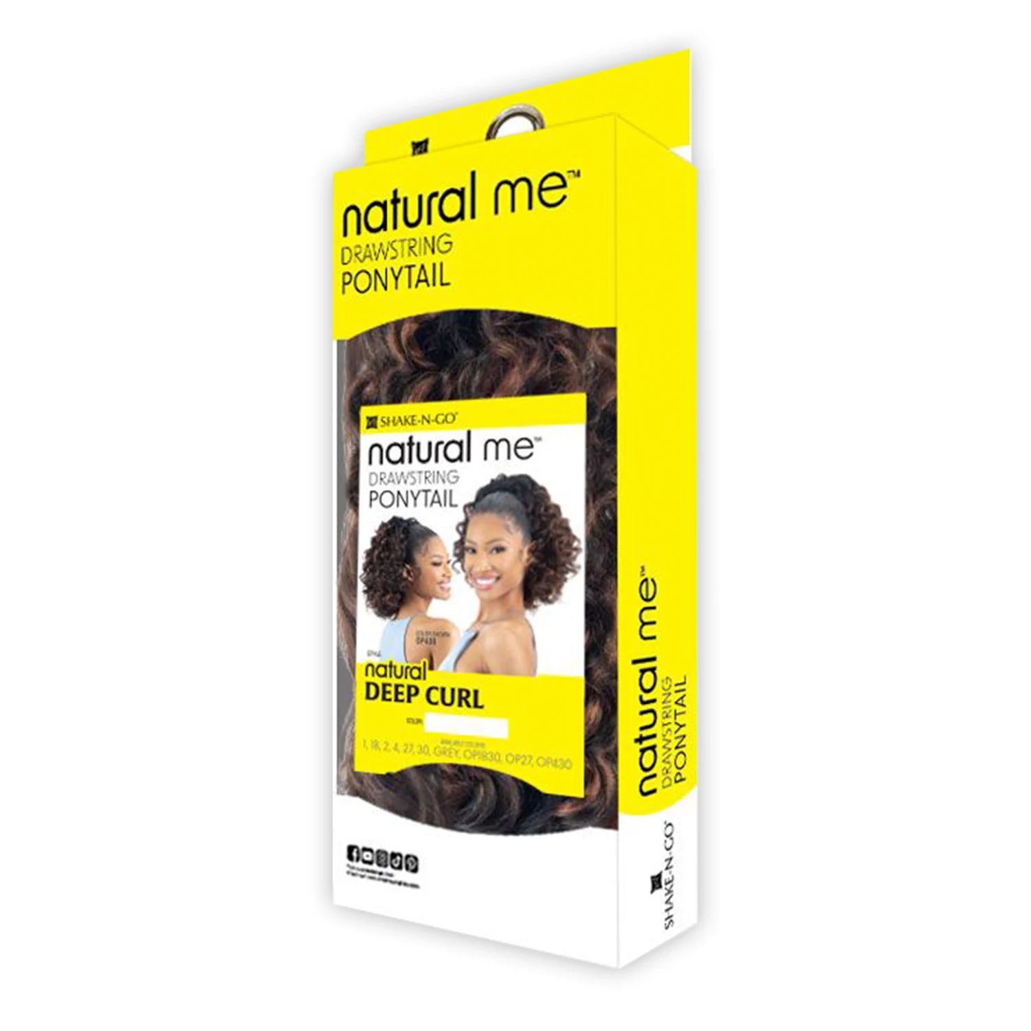 Shake-N-Go Synthetic Drawstring Ponytail Natural Me Natural Deep Curl