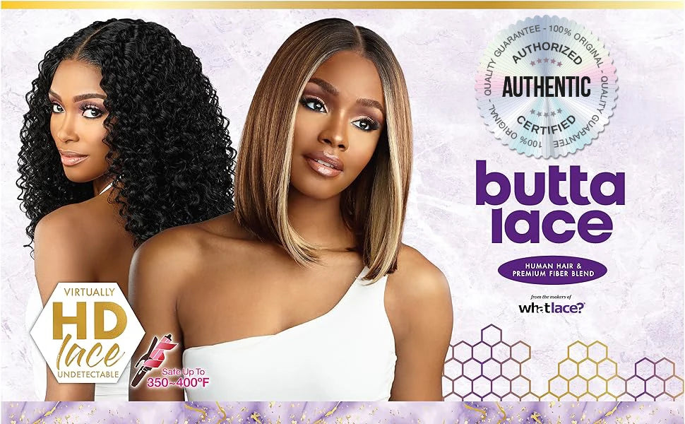 Sensationnel Butta Lace Human Hair Blend HD Lace Front Wig Bohemian 28" - Long, Soft & Natural Look, Easy Styling