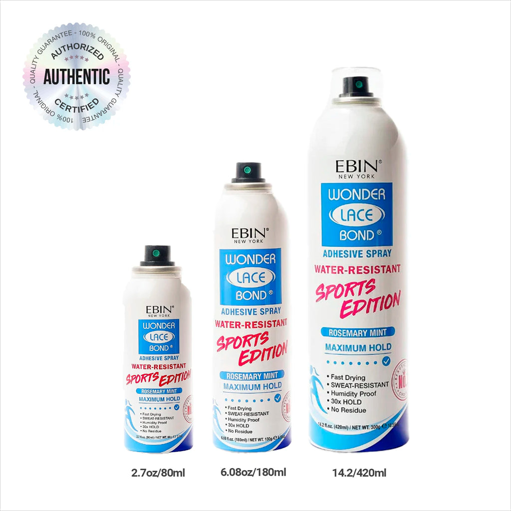 Ebin New York Wonder Lace Bond Sports Edition Adhesive Spray - Ultra Strong Hold, Ideal for Sports & Active Lifestyles