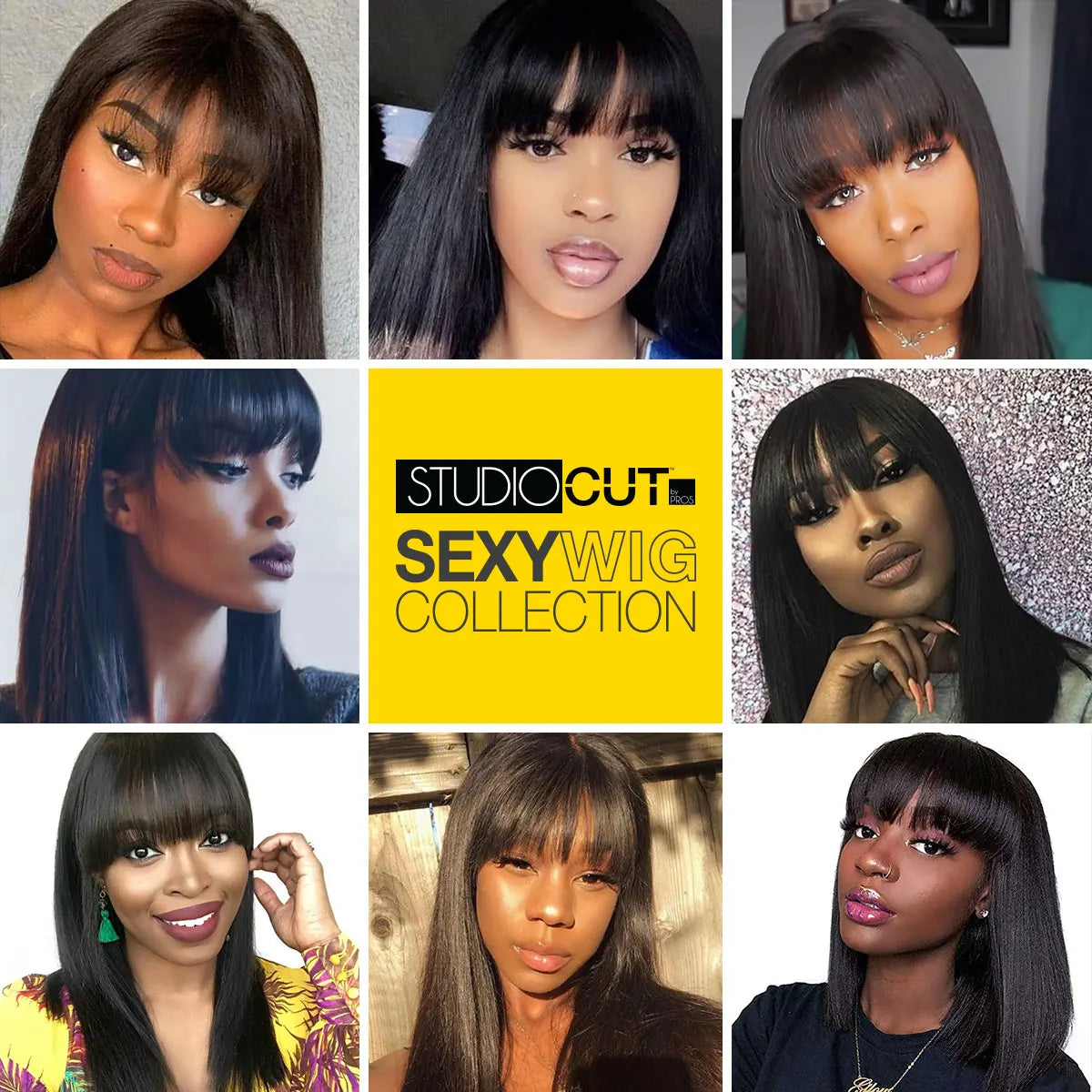 Shoulder Length Straight Bob with Bang Synthetic Wig SEXY06