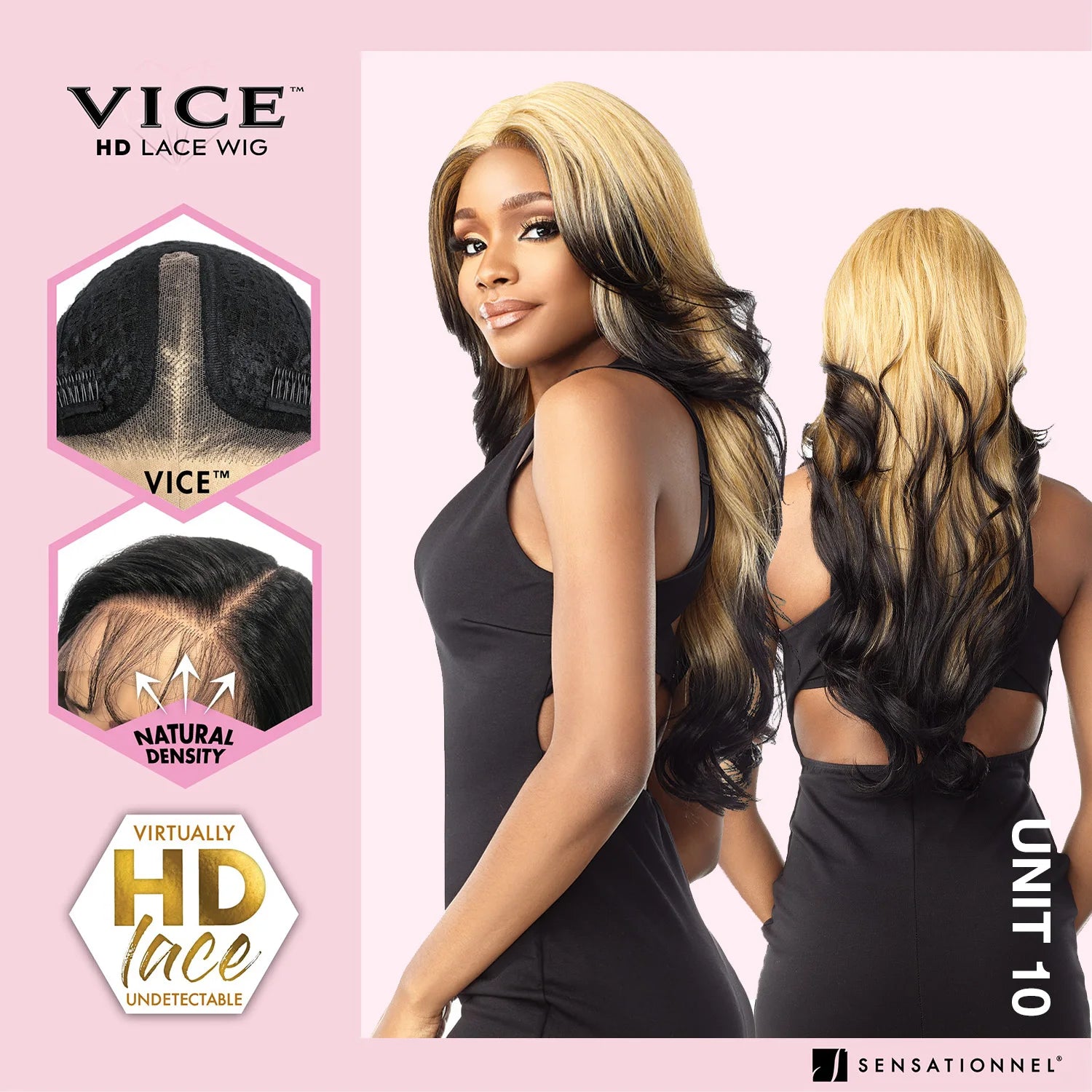 Sensationnel Vice HD Lace Front Wig Unit 10 – Long, Natural Finish, Heat Safe
