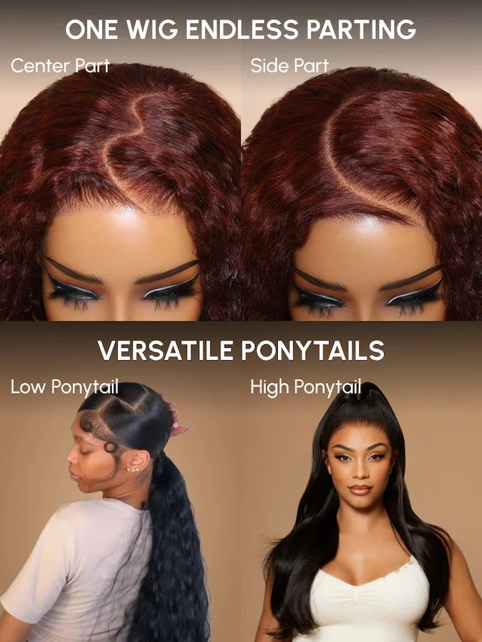 18 Inch Brazilian Glueless Reddish Brown Deep Wave Frontal Wig 180% Density Copper Red Curly 13x4 Lace Frontal Human Hair Wig