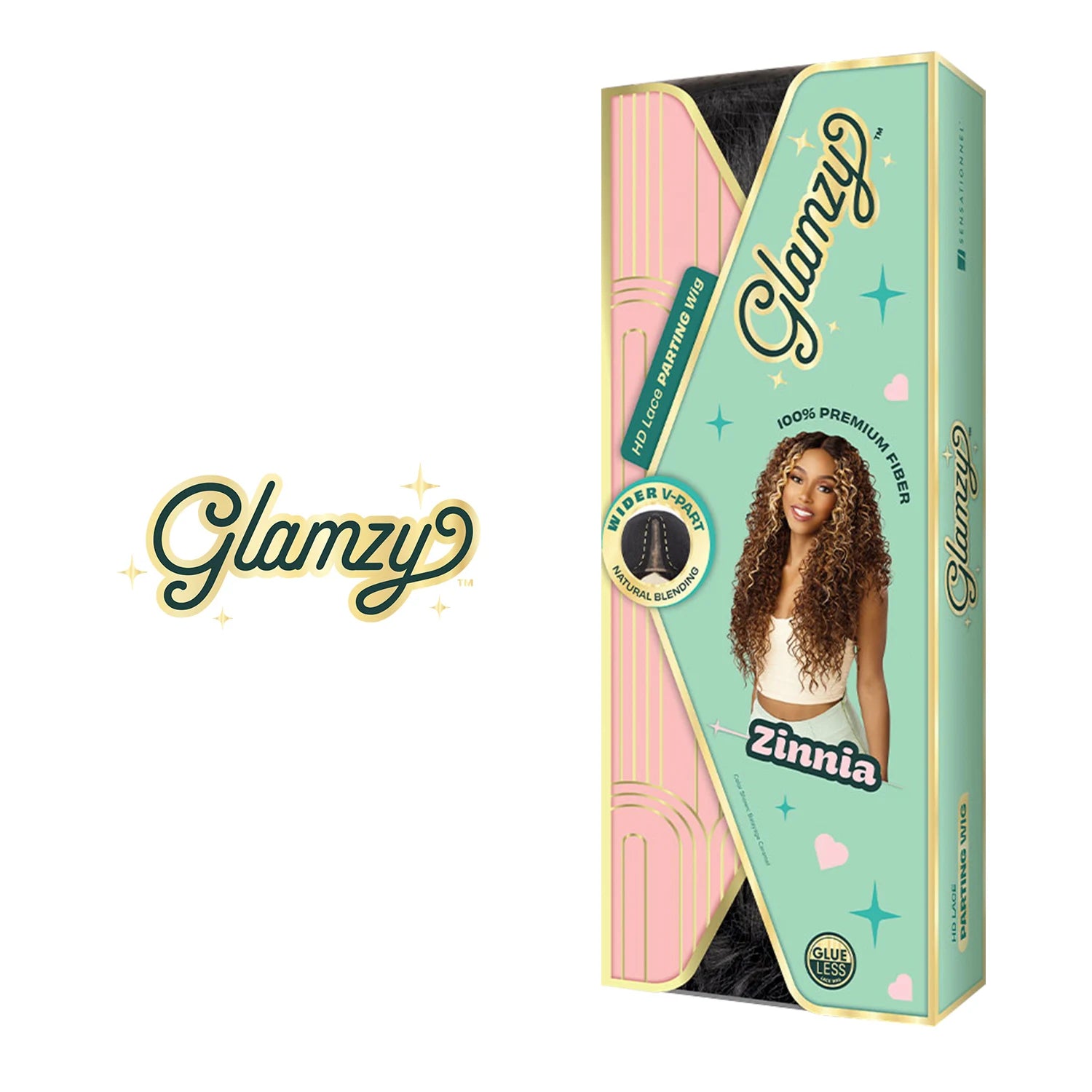 Sensationnel HD Lace Parting Synthetic Wig Glamzy Glueless Wide V-Part Zinnia