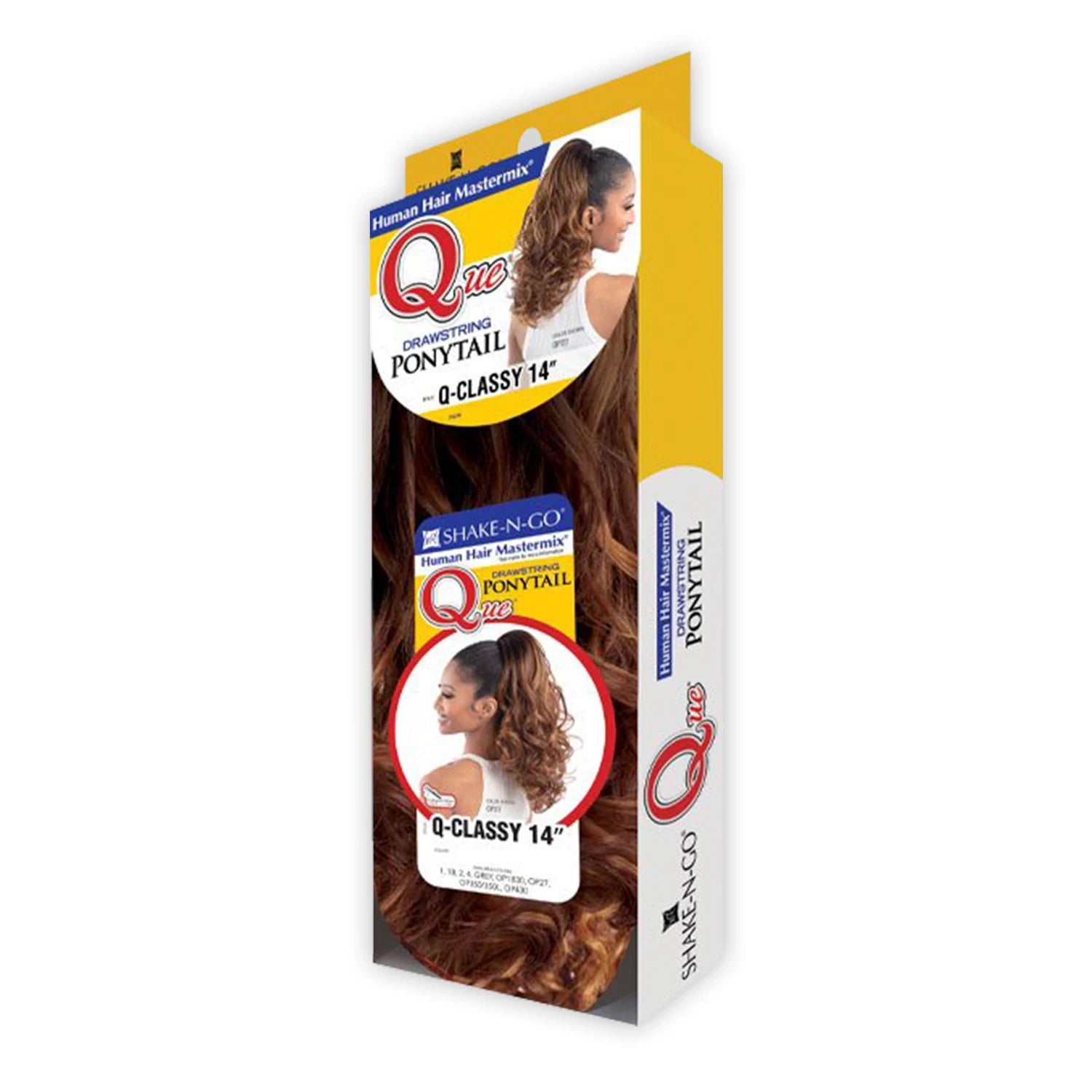 Milky Way Que Human Hair Blend Drawstring Synthetic Ponytail Q-Classy 14"