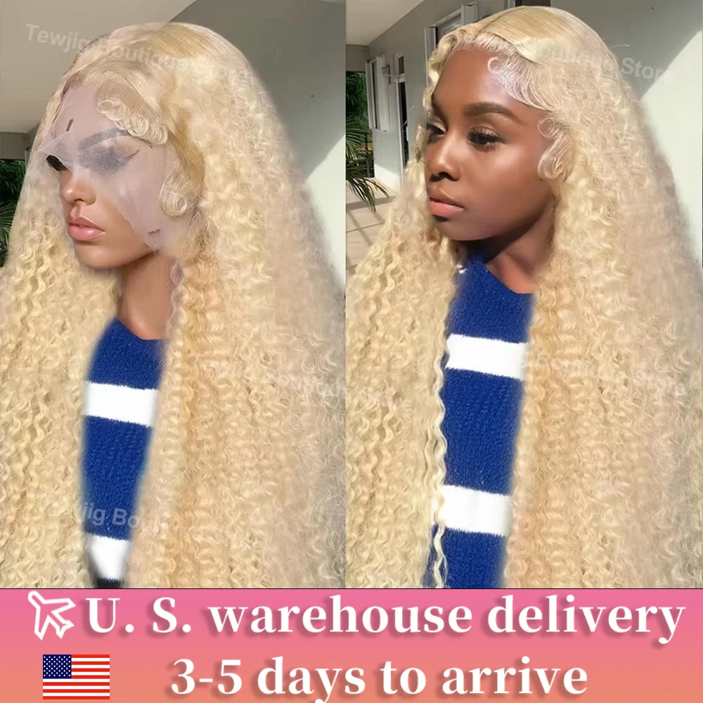 30 Inch Blonde Honey Deep Wave 13x6 Lace Frontal Human Hair Curly 180 Density 13x4 Transparent Lace Front Wig For Black Women