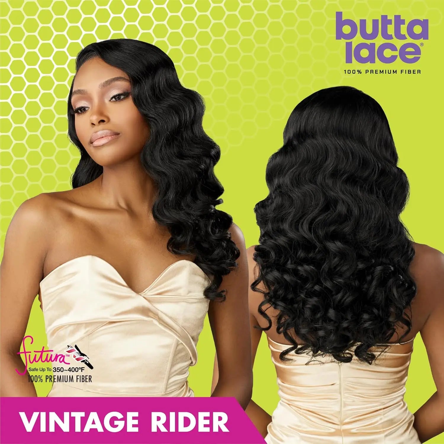 Sensationnel HD Lace Front Synthetic Wig Butta Lace Glueless Vintage Rider - Deep Wave, Crimp Curl