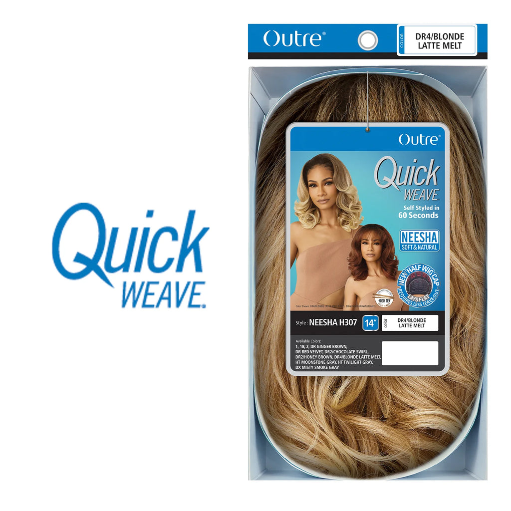 Outre Quick Weave Half Wig Neesha H307 - Added Curl Style, Natural Look, Easy to Wear