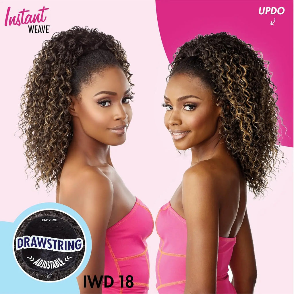 Sensationnel Instant Weave Half Wig Drawstring Cap IWD 18 - Quick Style, Comfortable Wear, Versatile Look