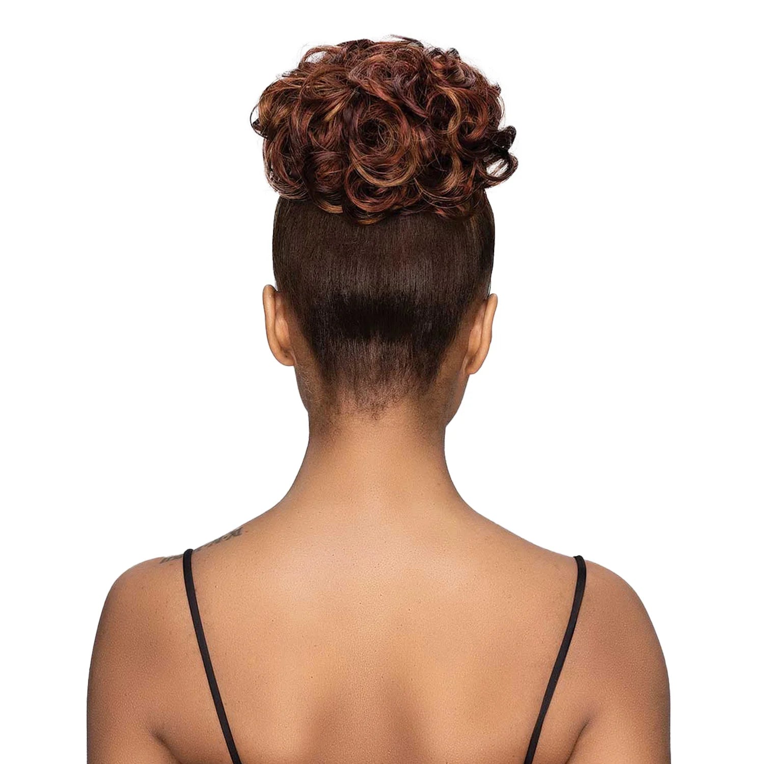 Janet Collection Human Hair Blend Synthetic Bun Remy Illusion Scrunch Tendril
