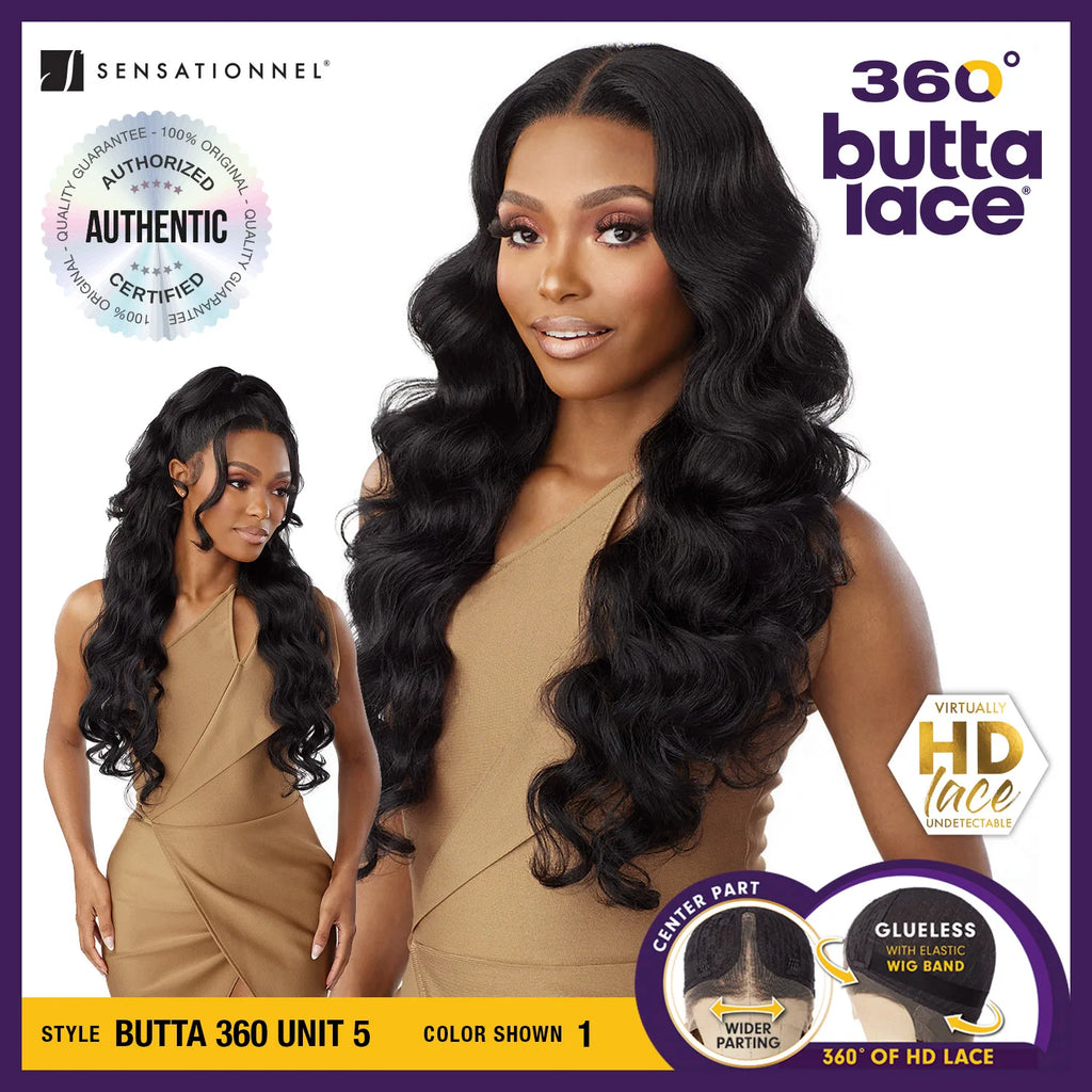 Sensationnel Glueless Butta 360 HD Lace Front Wig Unit 5 - 360 Lace, Glueless, Pre-Plucked Hairline