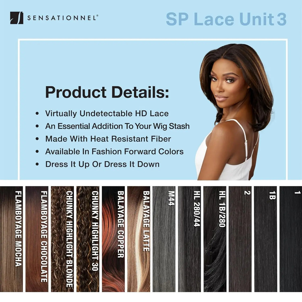 Sensationnel Dashly HD Lace Front Wig Salt N Pepper SP Unit 3 - Breathable Lace, Realistic Appearance, Easy Styling