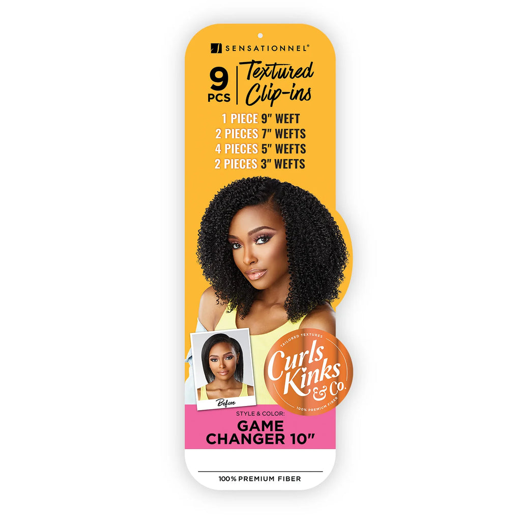 Sensationnel Synthetic Textured Clip-Ins Weave Curls Kinks N Co Game Changer 10"(9Pcs)