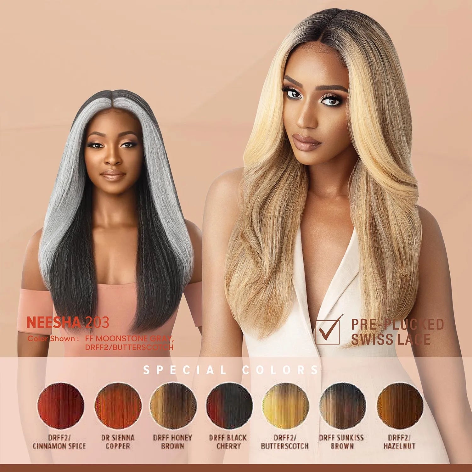 Outre Soft N Natural HD Lace Front Wig Neesha 203 – Textured Hair, Natural Look, Soft and Lightweight