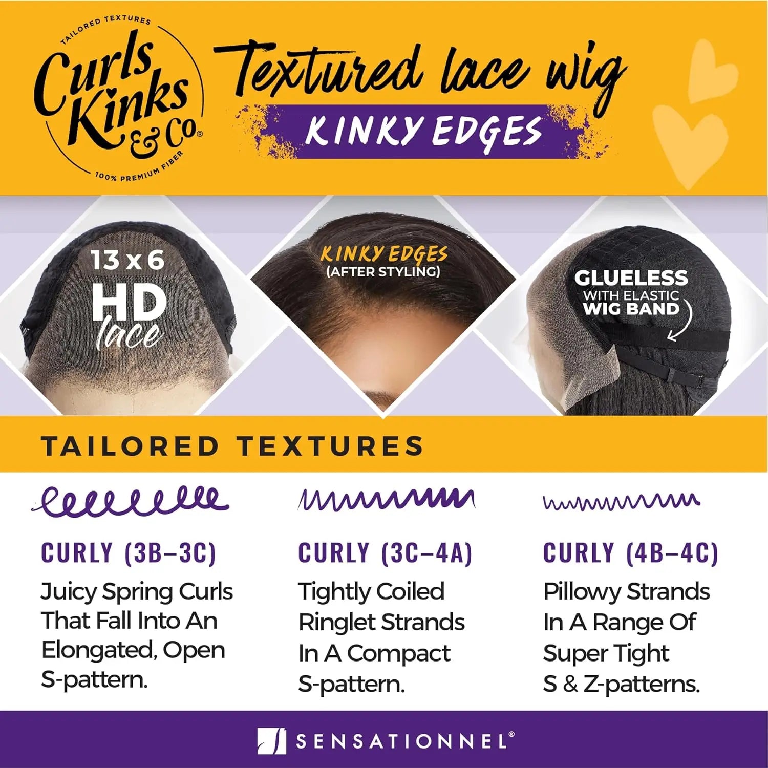 Sensationnel Curls Kinks N Co Glueless HD Lace Front Wig Kinky Edges 13X6 Kinky Layered Blow Out 22" - Loose Curl Style