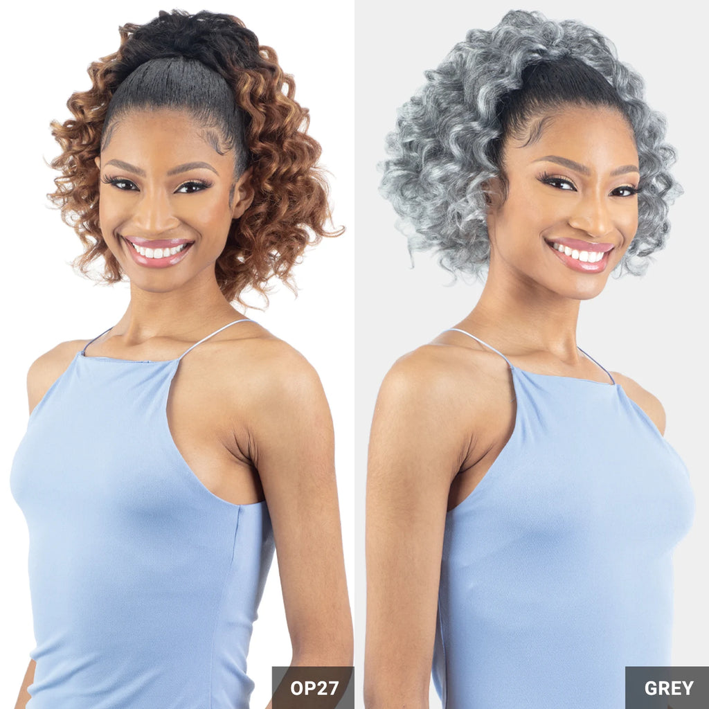 Shake-N-Go Synthetic Drawstring Ponytail Natural Me Natural Deep Curl
